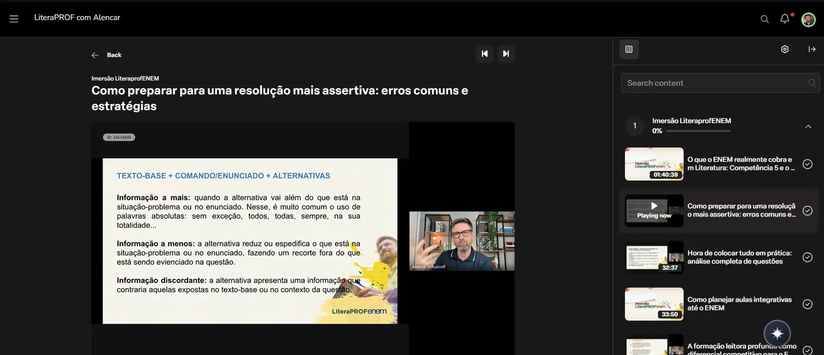 Material de direcionamento estratégico para o professor.